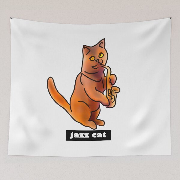 Item preview, jazz cat, the cat that plays the sax designed and sold by Xdelacra.