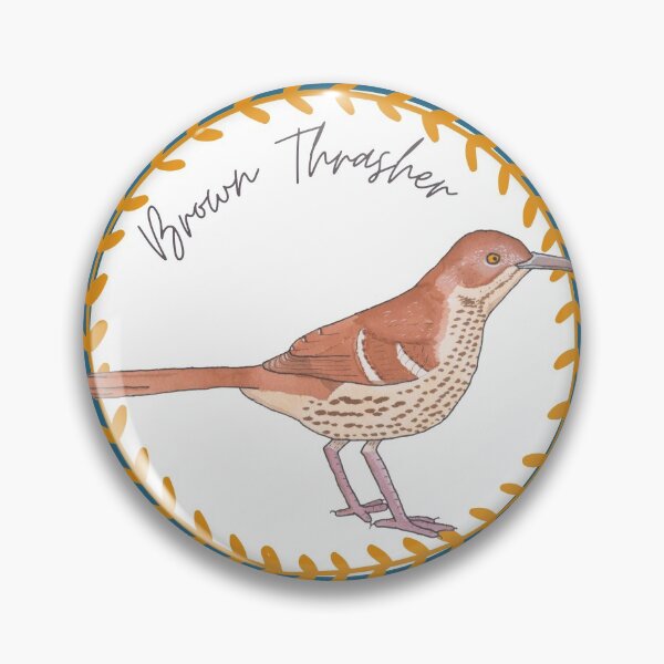 Item preview, Brown Thrasher bird species bird watercolor art logo designed and sold by TheWaterBirds.