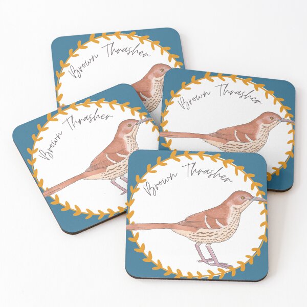 Item preview, Brown Thrasher bird species bird watercolor art logo designed and sold by TheWaterBirds.