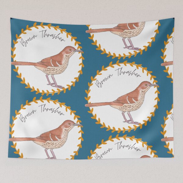 Item preview, Brown Thrasher bird species bird watercolor art logo designed and sold by TheWaterBirds.