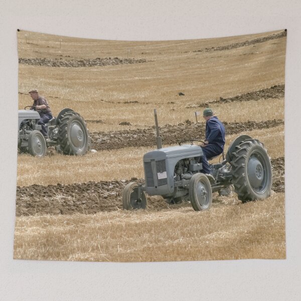 Item preview, Two grey Ferguson tractors ploughing.  designed and sold by Richard Nixon.