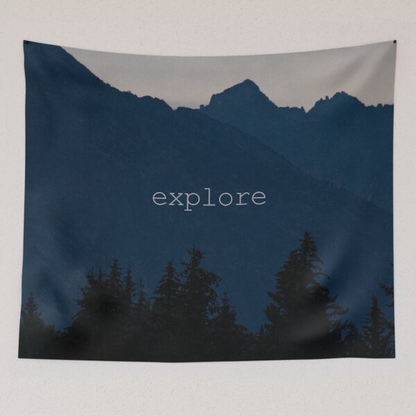 Item preview, Explore, Foggy forest and blue mountains  designed and sold by Spirit-Art.