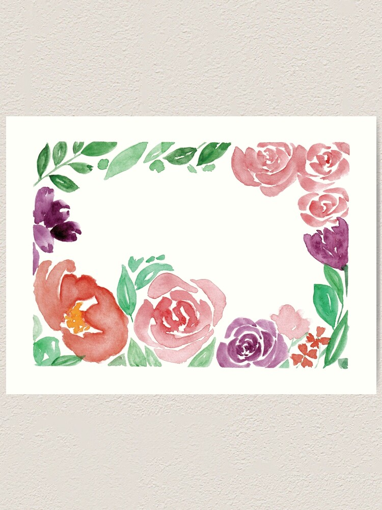 Lámina artística «Rosas rosadas y flores moradas» de agapedesign | Redbubble