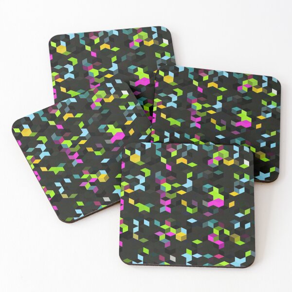 Item preview, Cute dark Abstract Colored Cubes Background funny gift for digital art lovers designed and sold by AYACHI90.