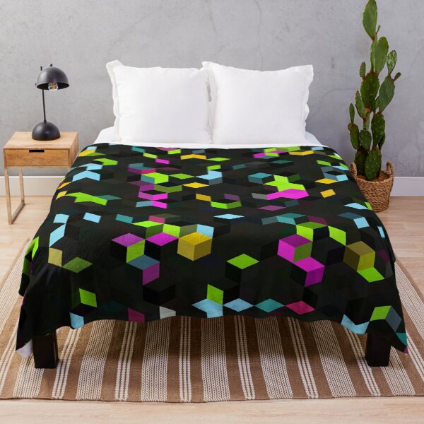 Item preview, Cute dark Abstract Colored Cubes Background funny gift for digital art lovers designed and sold by AYACHI90.