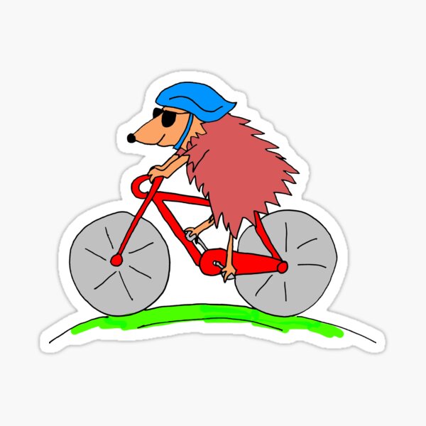 Hedgehog Riding Bicycle Sticker