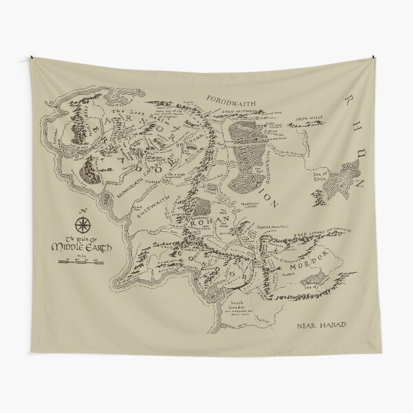 middle earth map tapestry