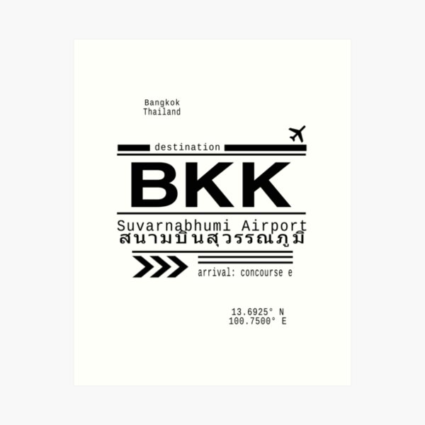 Item preview, BKK Bangkok, Thailand airport Call Letters designed and sold by Leah Biernacki.