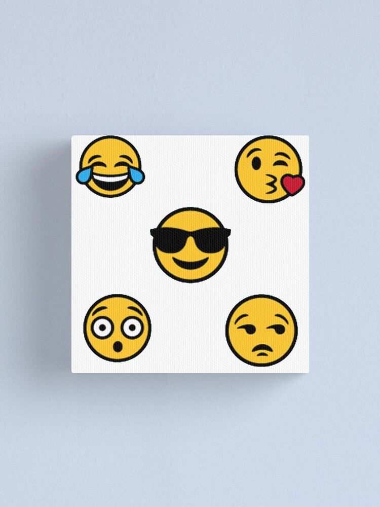 "Smiley face emojis sticker pack" Canvas Print for Sale by
