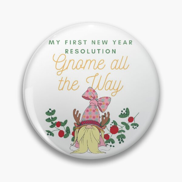 Item preview, My First New Year Resolution | Girl Gnome | New Year Gift Idea designed and sold by 68Peach.