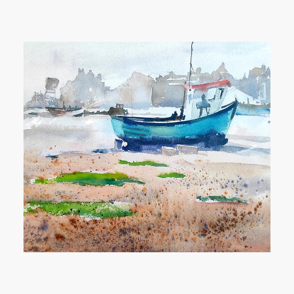 Fishing Boat, Study II, Aldeburgh' – art print from a marine/maritime  watercolour painting of a beached boat – John Twinning