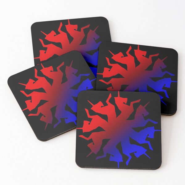 Item preview, Round Orange Red Blue Unicorn Logo Design designed and sold by BrokenUnicorn.