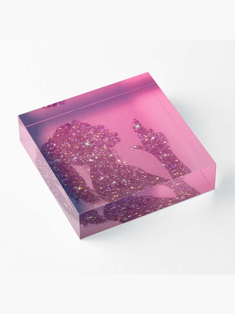 Pink Shadow Glitter Girl Acrylic Block for Sale by MadeByMishkaN