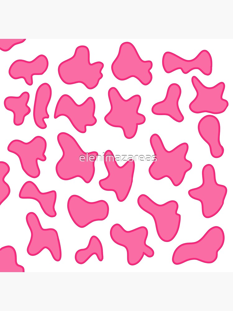 Pink Cow Print Poster By Elenimazareas Redbubble 