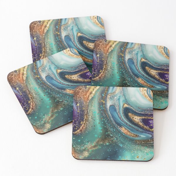 Item preview, Iridescent Green And Gold Marble designed and sold by MadeByMishkaN.