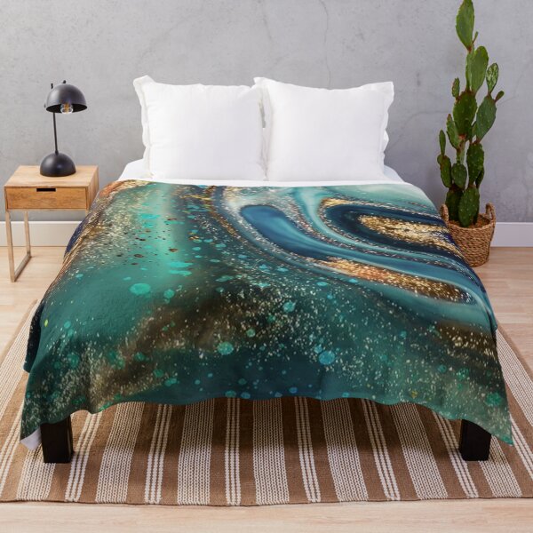 Item preview, Iridescent Green And Gold Marble designed and sold by MadeByMishkaN.