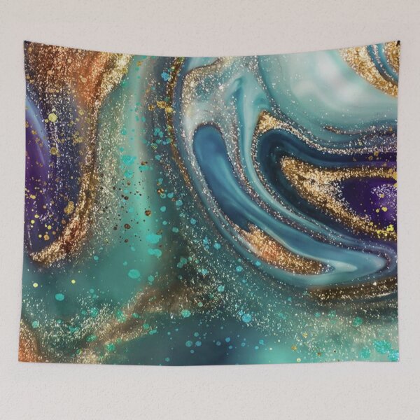 Item preview, Iridescent Green And Gold Marble designed and sold by MadeByMishkaN.