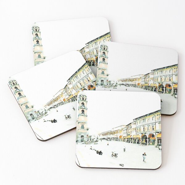 Item preview, Square with buildings and bell tower designed and sold by Giuseppe Cocco.