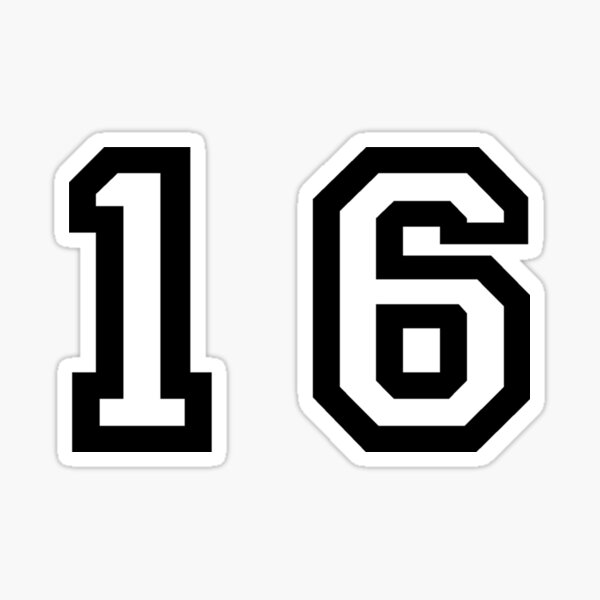 Number 16 Stickers | Redbubble