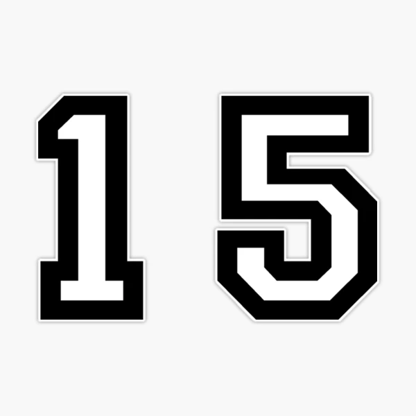 Number 15 number fifteen shirt number soccer sport Sticker by GeogDesigns