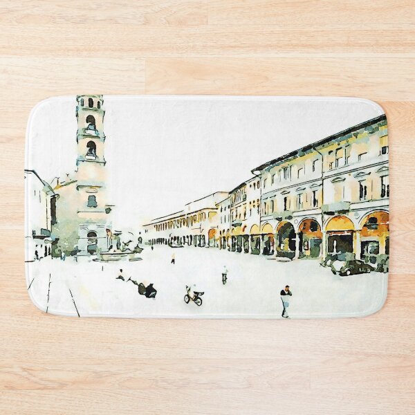 Item preview, Square with buildings and bell tower designed and sold by Giuseppe Cocco.