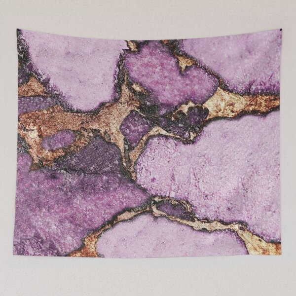 Item preview, Purple And Gold Marble Abstract designed and sold by MadeByMishkaN.