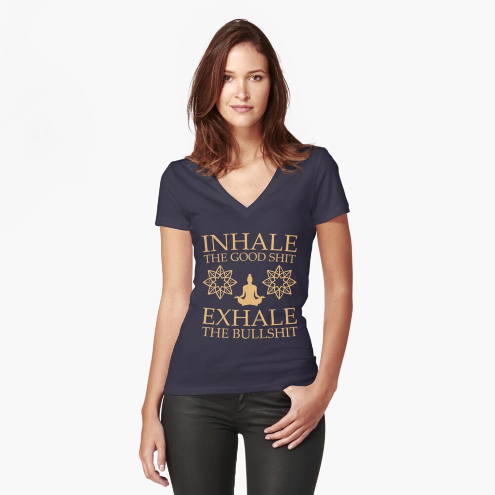Item preview, Fitted V-Neck T-Shirt designed and sold by OffensiveFun.