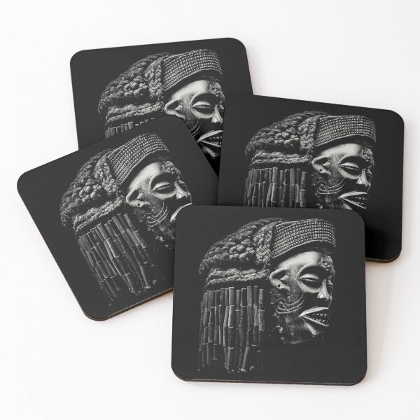Item preview, African Head Sculpture Over Black designed and sold by DFLC Prints.