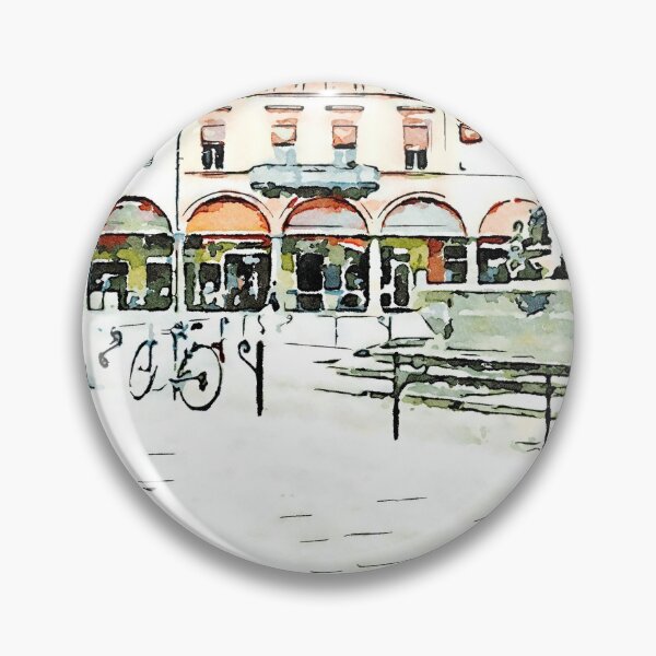Item preview, Square with ancient buildings fountain and bicycle designed and sold by Giuseppe Cocco.
