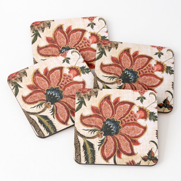 Item preview, Antique Indian Floral Motif Digital Art Painting  designed and sold by Vicky Brago-Mitchell®.