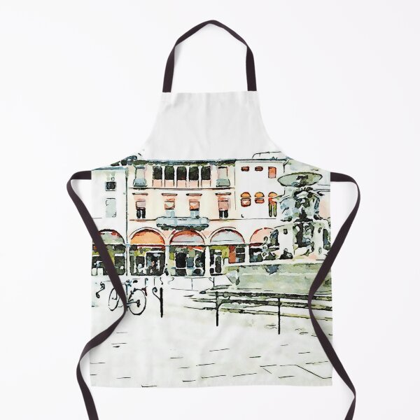 Item preview, Square with ancient buildings fountain and bicycle designed and sold by Giuseppe Cocco.