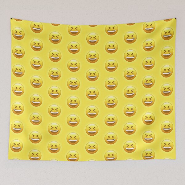 Item preview, Grinning Squinting Face Emoji Pattern | Pop Art designed and sold by williamcuccio.