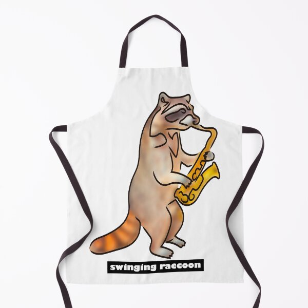 Item preview, Swinging raccoon playing tenor sax designed and sold by Xdelacra.