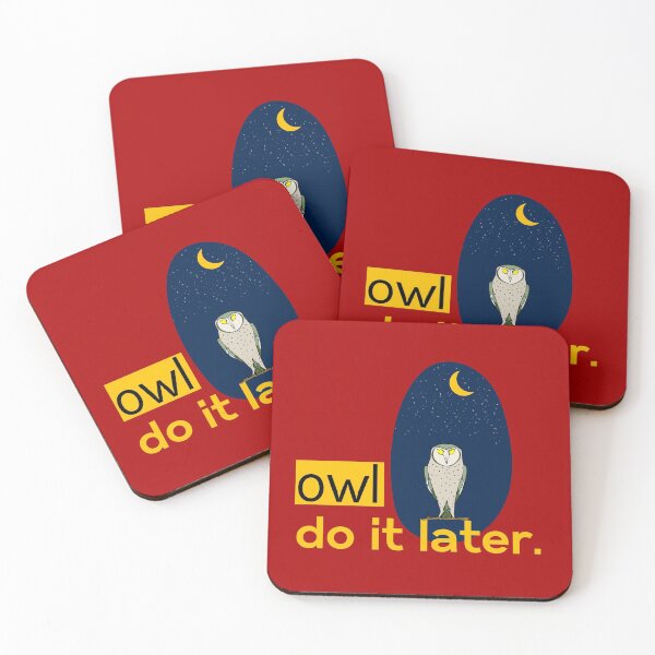 Item preview, Owl do it later procastinating designed and sold by Tecnofa.