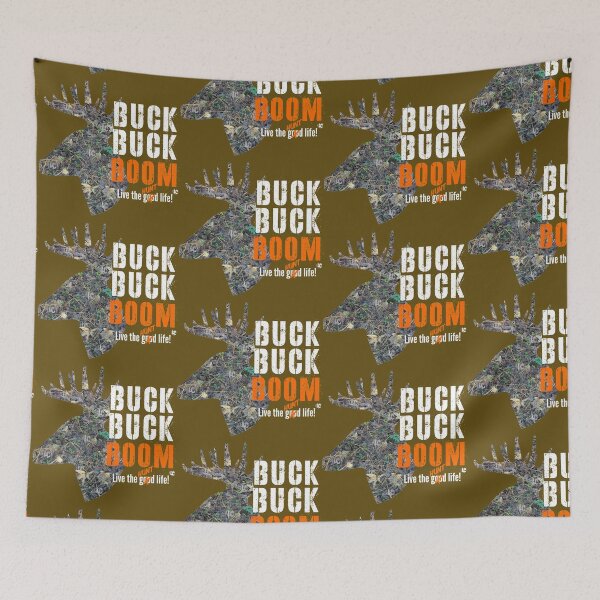 Item preview, Buck Buck BOOM camo deer head design for deer hunters designed and sold by LifeCrush.