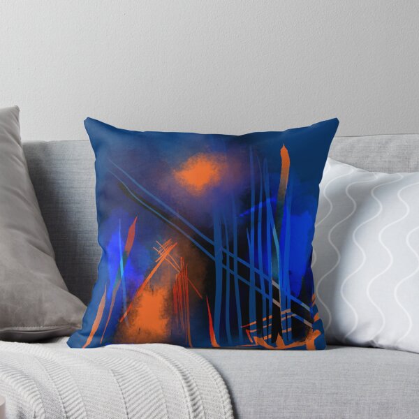 Item preview, Abstract Blue and Orange  designed and sold by Sukhpal Grewal Ethnic Art.