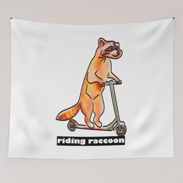 Item preview, Scooter riding raccoon designed and sold by Xdelacra.