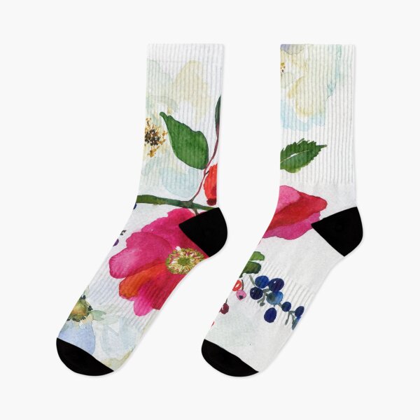 Item preview, red and white flowers with berries designed and sold by kosarandrea.