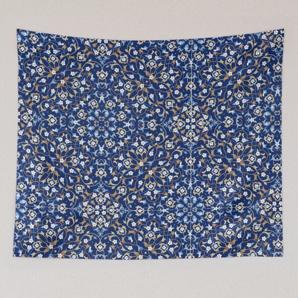 Item preview, Moroccan floral blue vector pattern designed and sold by astrunb5.