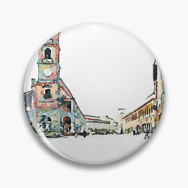 Item preview, Square with tower and cyclists designed and sold by Giuseppe Cocco.