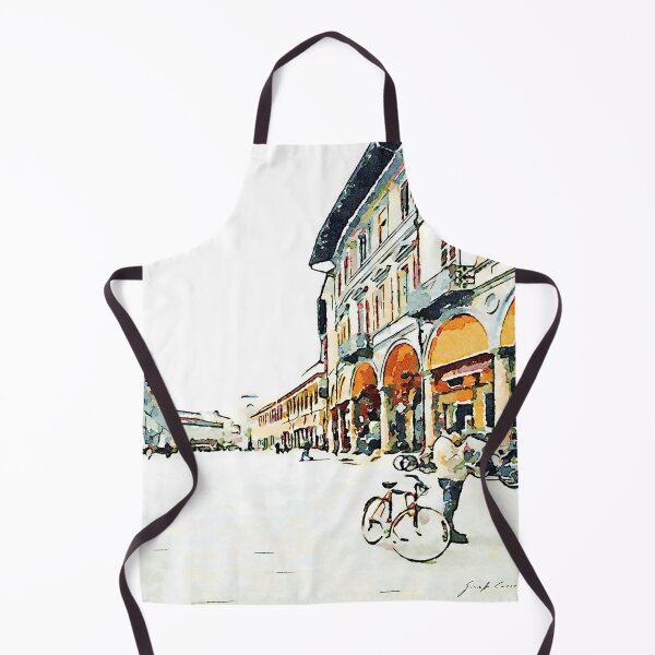 Item preview, Square with tower and cyclists designed and sold by Giuseppe Cocco.