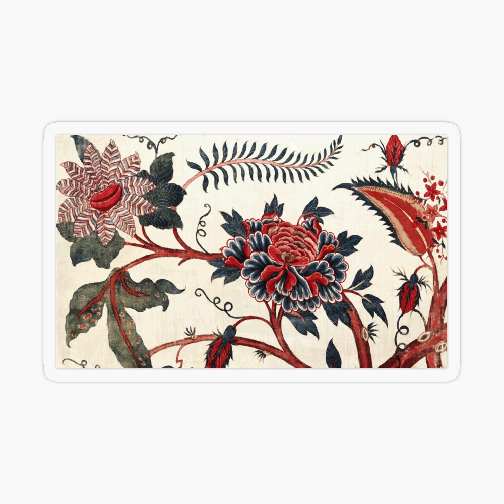 Indian Floral Tapestry ca. 1800 Print Greeting Card for Sale by