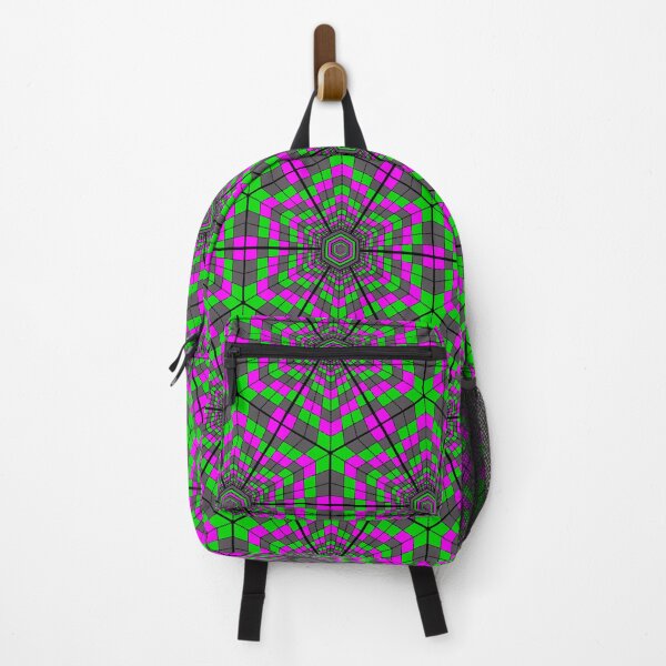 Item preview, Raver Ware - Chequed Hexagon Tilemap Psychedelic Party - Pink Green Grey designed and sold by NoMatterLab.