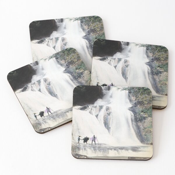 Item preview,  19th C. Japanese Men at Waterfall in Nikko Japan designed and sold by retrophotoworks.