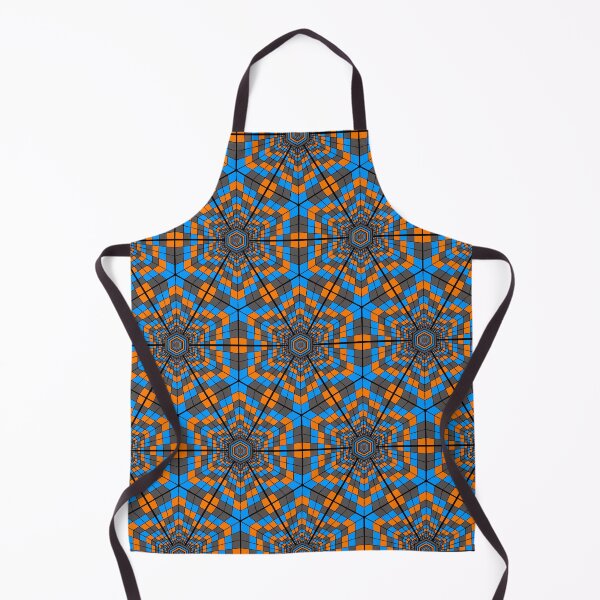 Item preview, Raver Ware - Chequed Hexagon Tilemap Psychedelic Party - Orange Blue Grey designed and sold by NoMatterLab.