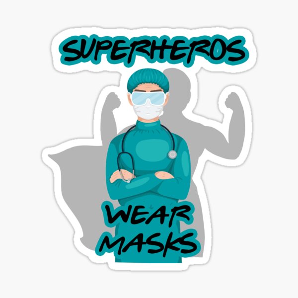 Nurse superhero wear masks Sticker