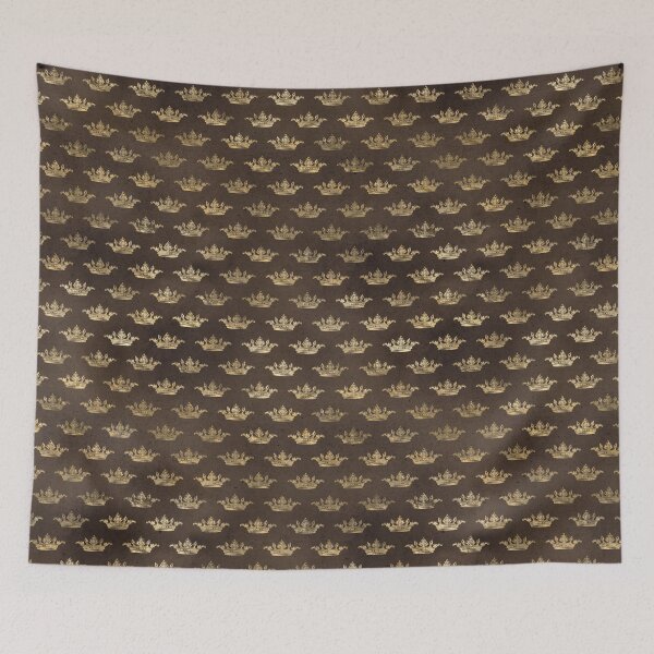 Item preview, Golden crowns on a brown texture designed and sold by AnnieHochmann.