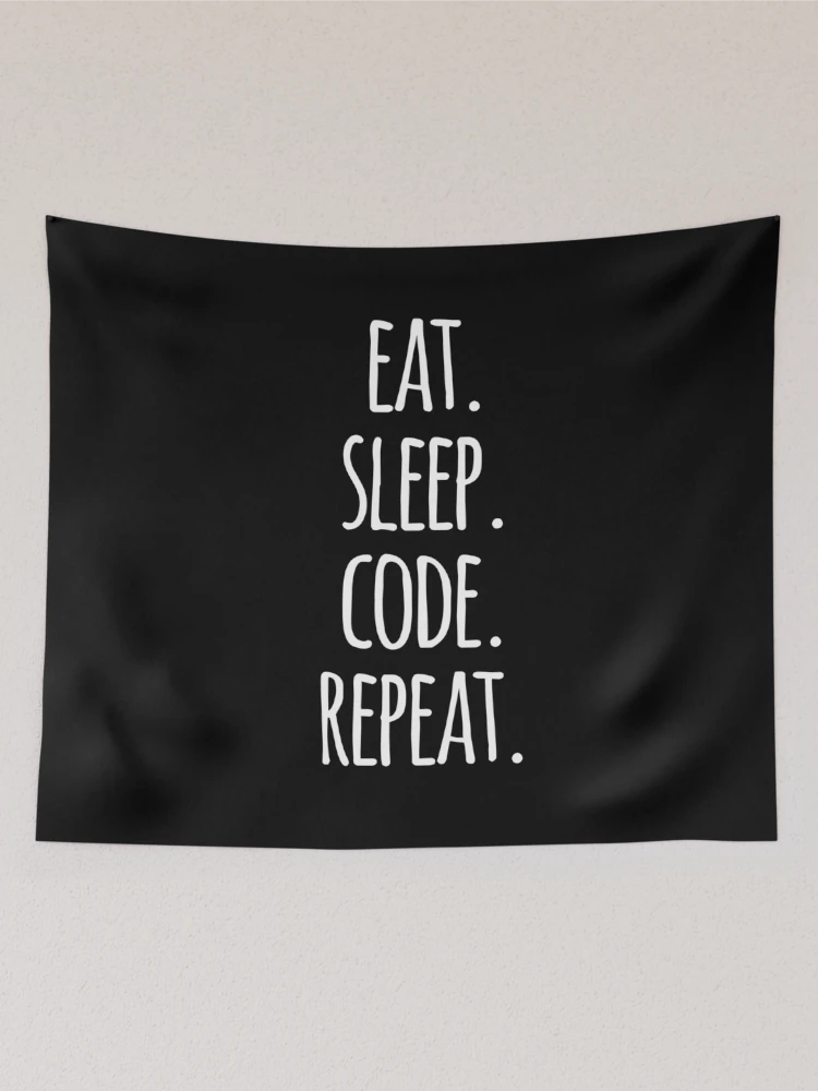 Thumbnail 2 of 3, Tapestry, eat sleep code repeat computer programmer coding designed and sold by JoDesignLab.