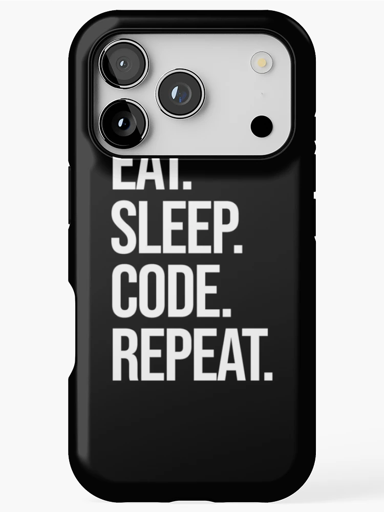 Thumbnail 1 of 4, iPhone Case, eat sleep code repeat computer programmer coding designed and sold by JoDesignLab.