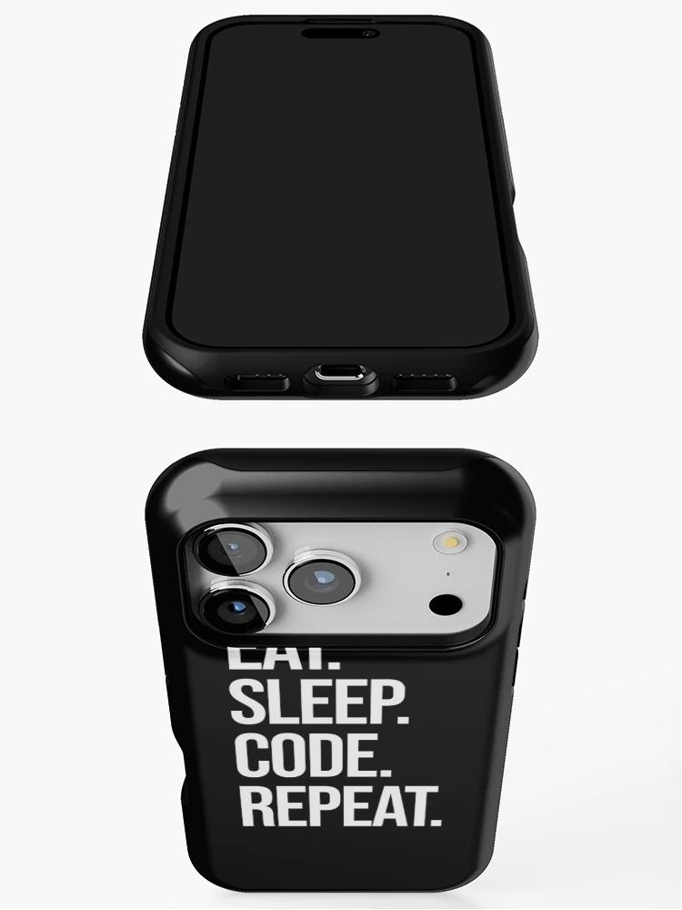 Thumbnail 3 of 4, iPhone Case, eat sleep code repeat computer programmer coding designed and sold by JoDesignLab.